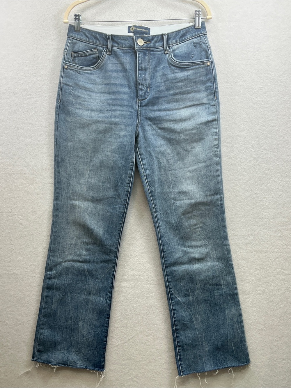 Democracy Women’s Washed Blue Straight Leg Jeans Sz 8